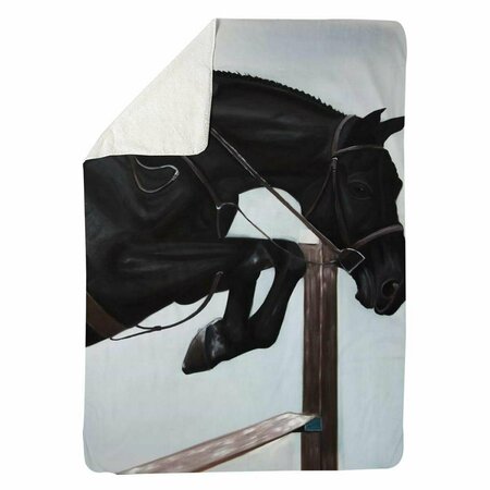 BEGIN HOME DECOR 60 x 80 in. Riding Competition-Sherpa Fleece Blanket 5545-6080-SP80